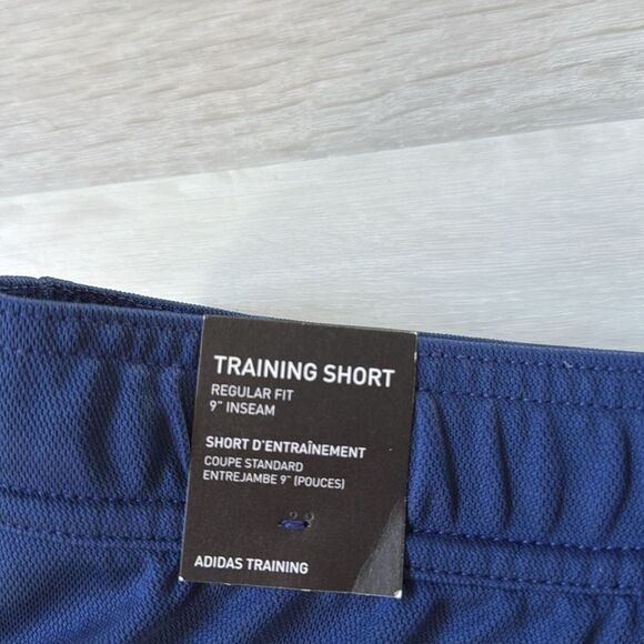 ADIDAS TRAIN‎ ESSENTIALS PIQUÉ 3-STRIPES TRAINING SHORTS BLUE SIZE 4XL NWT - Picture 7 of 8